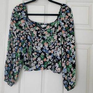 H&M Long Sleeve Floral Blouse | Size Medium